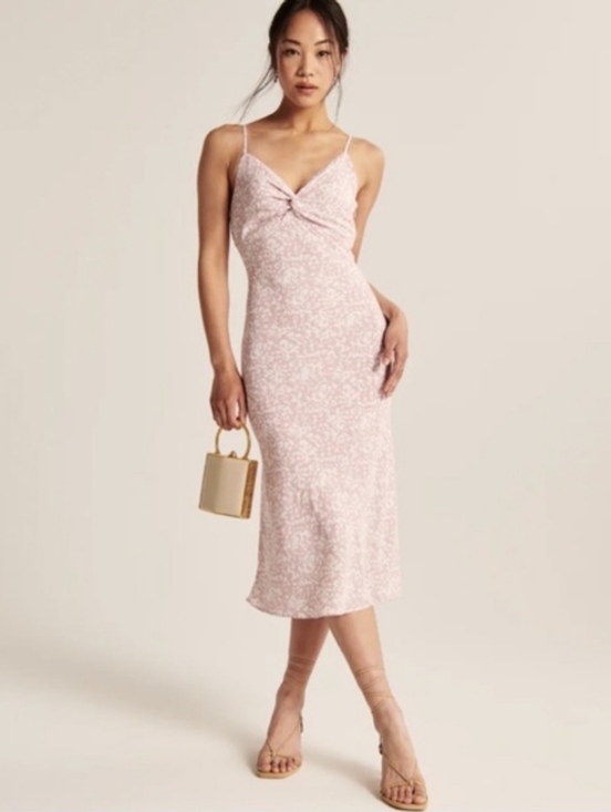 Abercrombie & Fitch Dresses & Skirts - Abercrombie & Fitch Pink Floral Midi Slip Dress